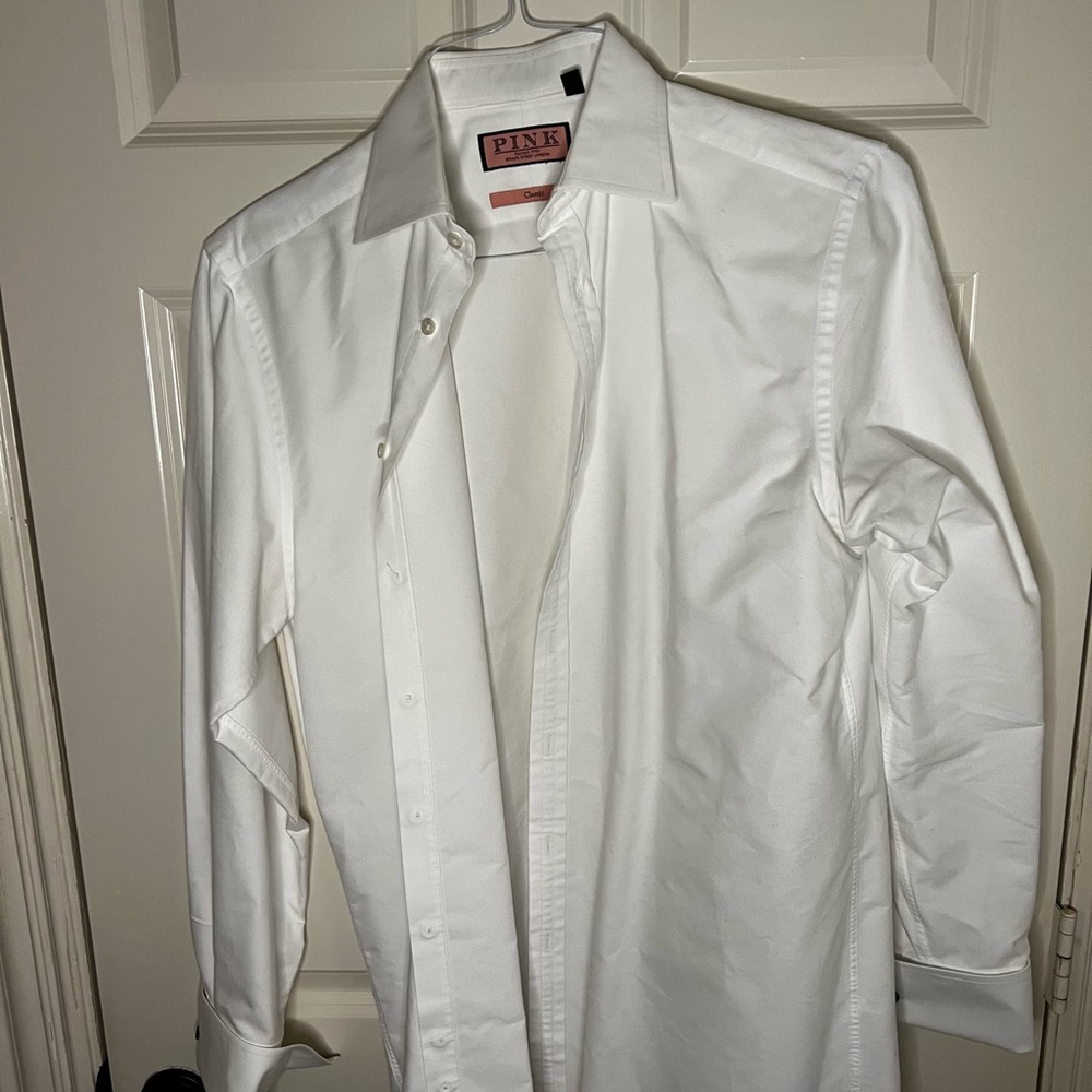 White Thomas pink shirt